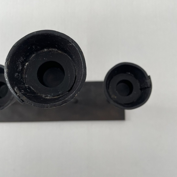 Pottery Barn Rustic Petaluma Brutalist Hammered Iron Multi Taper Candle Holder - Picture 4 of 9